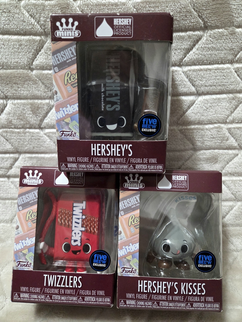 Funko Minis Hershey's Figures - Hershey Bar, Twizzlers & Kisses- New